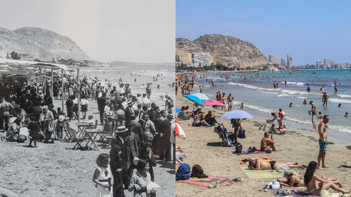 A principios del pasado siglo, la gente acudía a pasear a las playas con traje de verano.