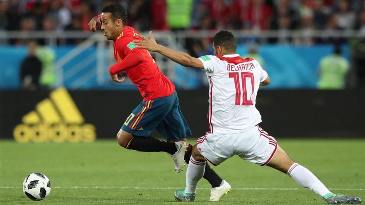 Thiago cuajó un buen partido ante la selección de Marruecos