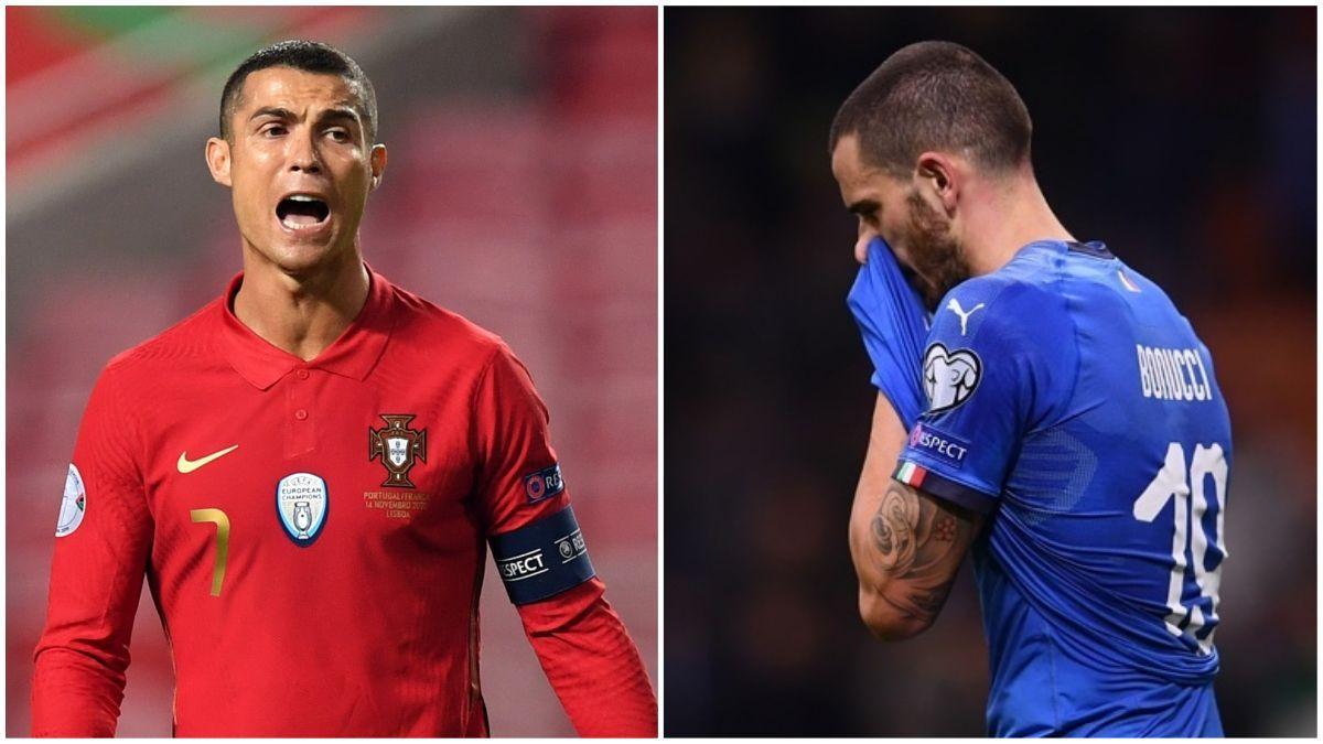 Cristiano Ronaldo (Portugal) y Leonardo Bonnuci (Italia).