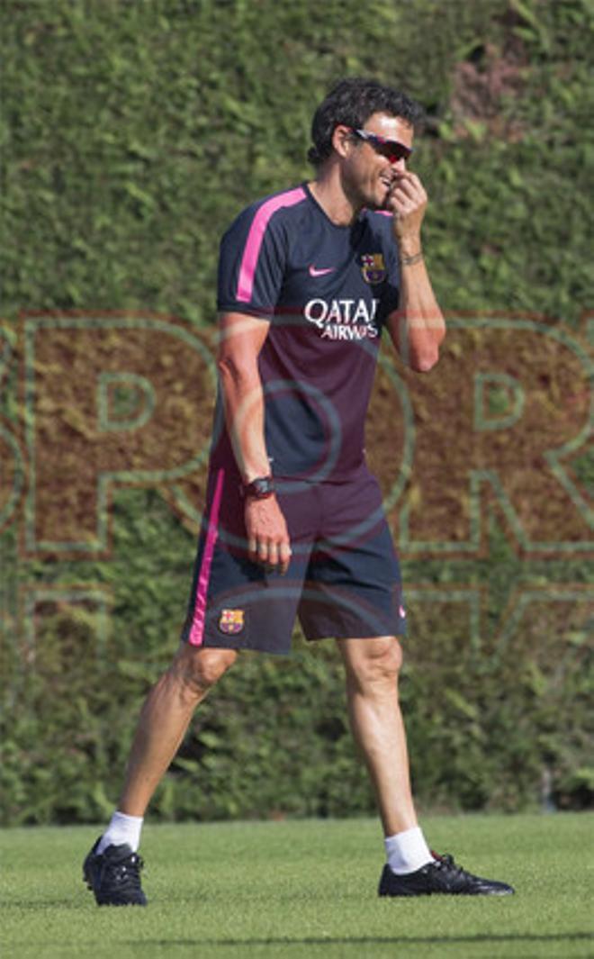 El primer entrenamiento de Luis Suárez en el Barça