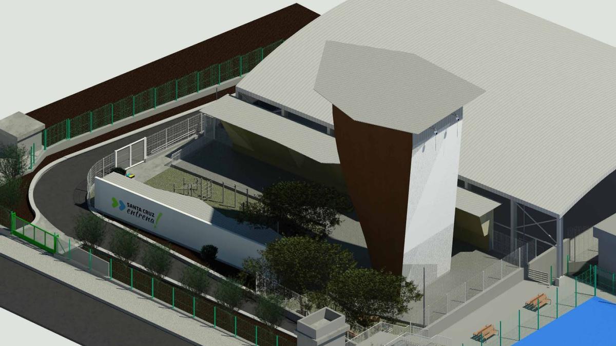 Infografía de la nueva instalación deportiva que se construirá en Santa Cruz de Tenerife destinada a la práctica de la escalada.