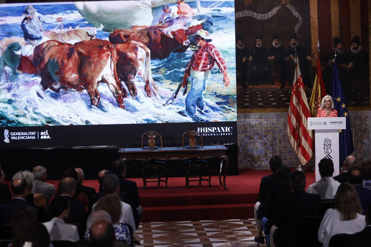 Presentación de la firma del acuerdo de la Hispanic Society of America con la Generalitat.