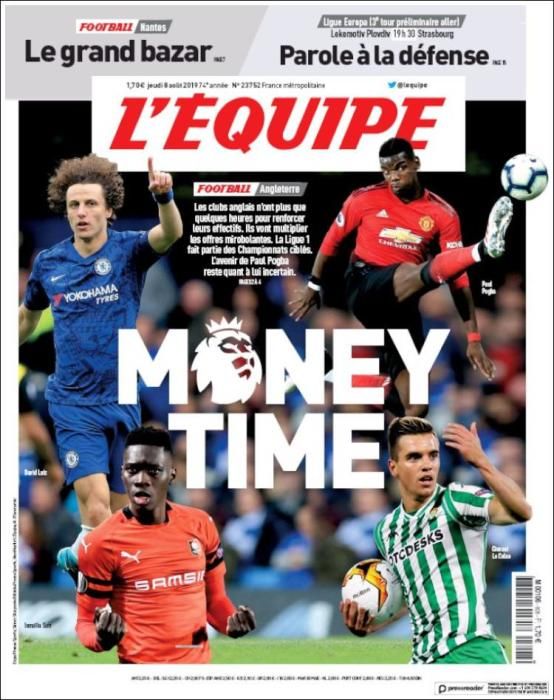 Portada L´Equipe 8 de Agosto de 2019