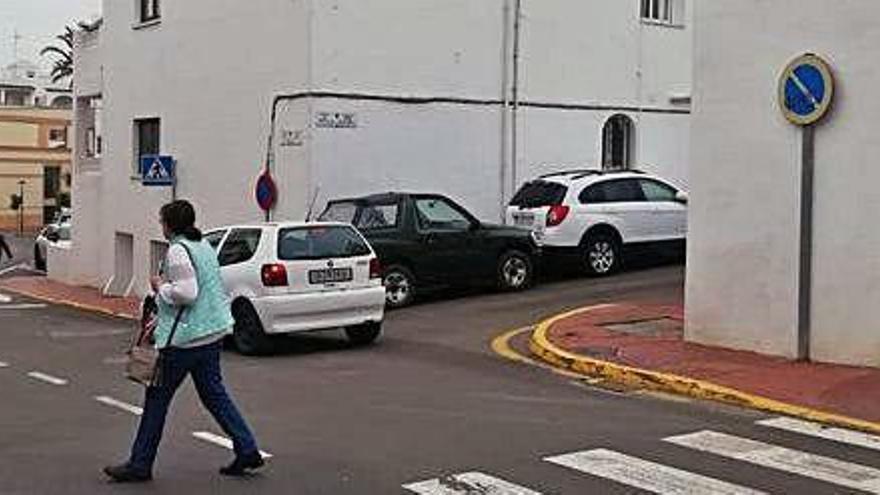 Imagen del lugar en el que se produjo la agresión, en pleno centro de Santa Eulària.