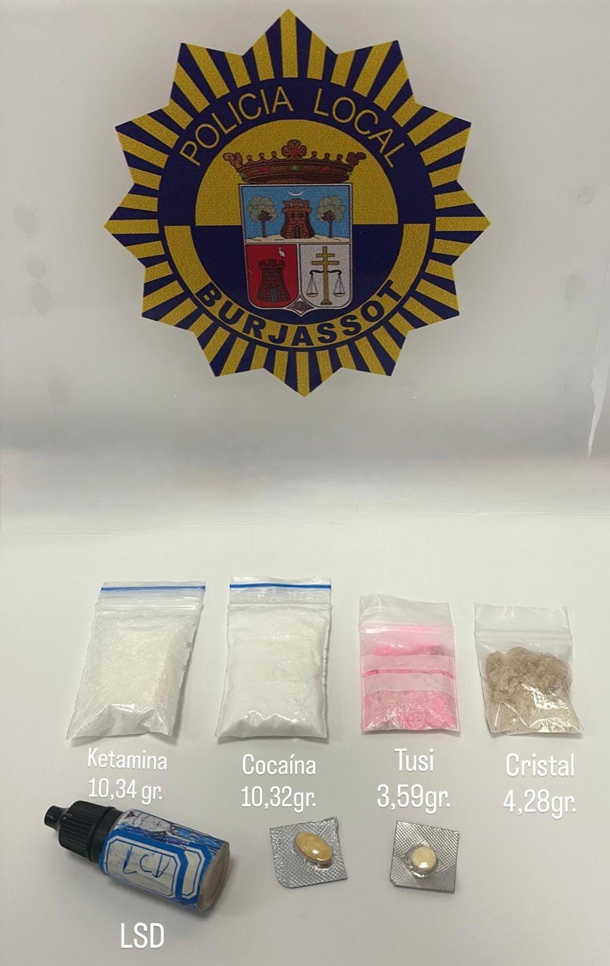 Sustancias intervenidas durante el control de la Policía Local de Burjassot.