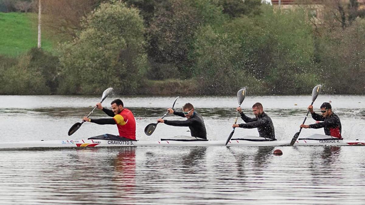 Craviotto, Cooper, Arevalo y Germade durante las pruebas celebradas en Trasona