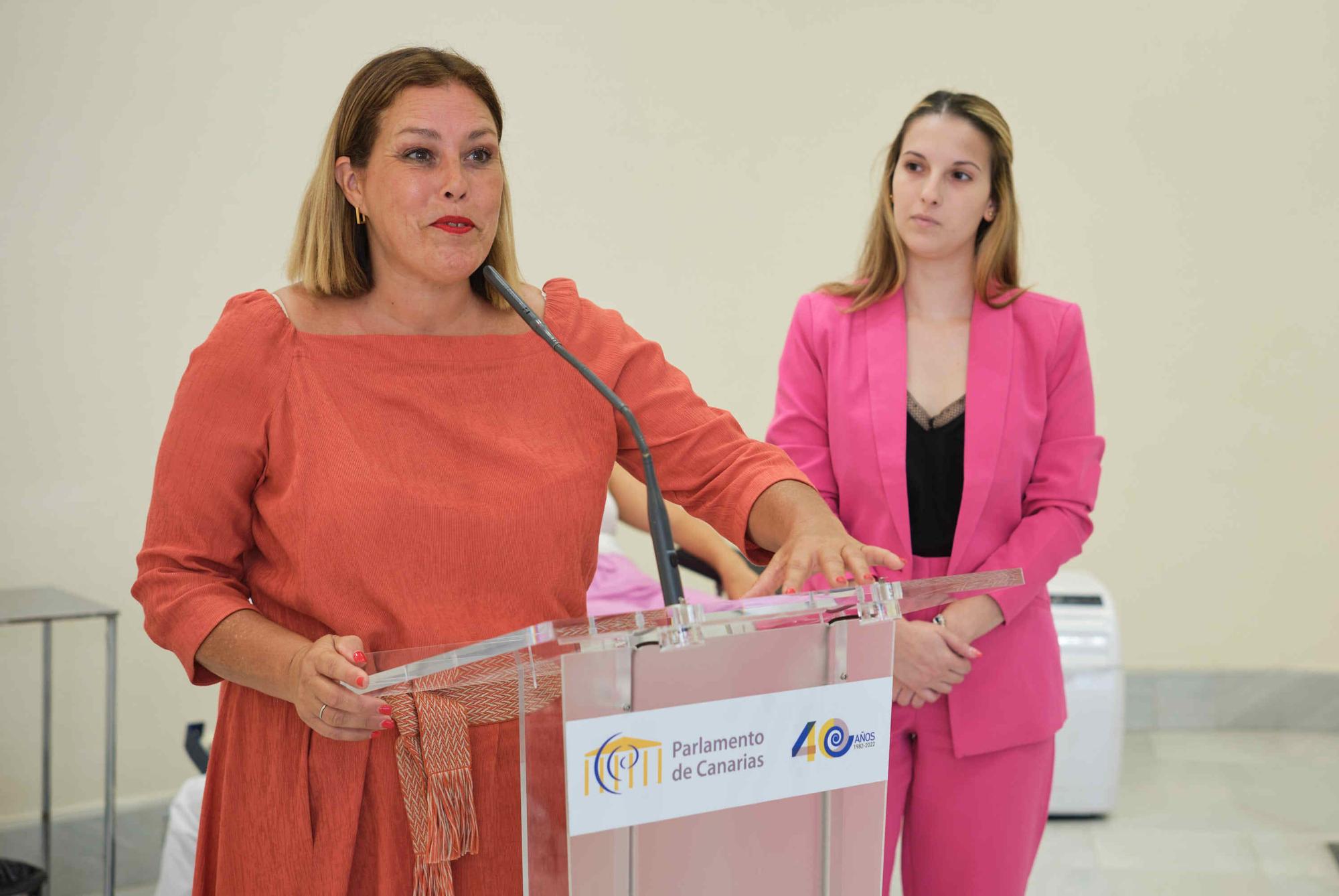 La presidenta del Parlamento de Canarias, Astrid Pérez, recibe a la presidenta del Instituto Canario de Hemodonación y Hemoterapia, Gemma Torres