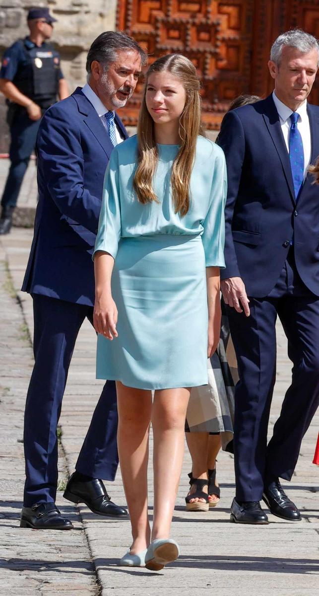 La infanta Sofía con un diseño en color menta de Bruna