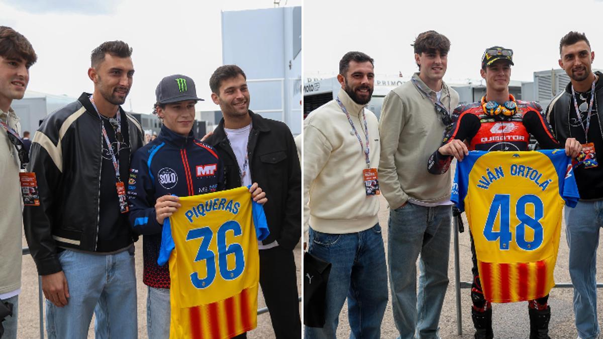 Varios jugadores del Valencia CF acuden al Circuit Ricardo Tormo