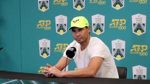 Nadal, durante la rueda de prensa