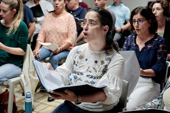 Ensayo del coro para la misa papal