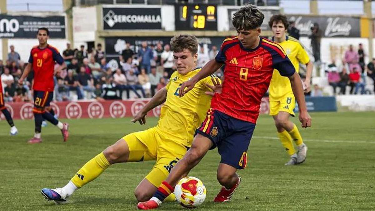 Mauro Valeiro, durante el partido de la selección sub 17 ante Ucrania
