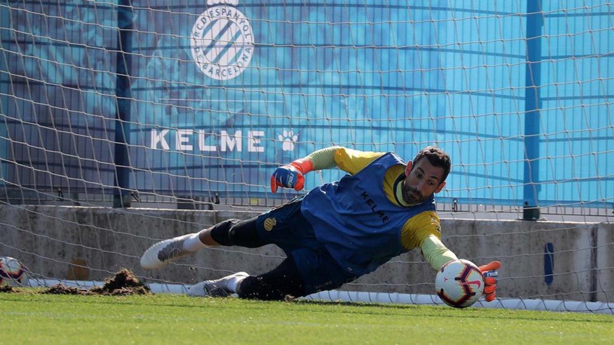 Diego López, durante un entrenamiento en la ciudad deportiva