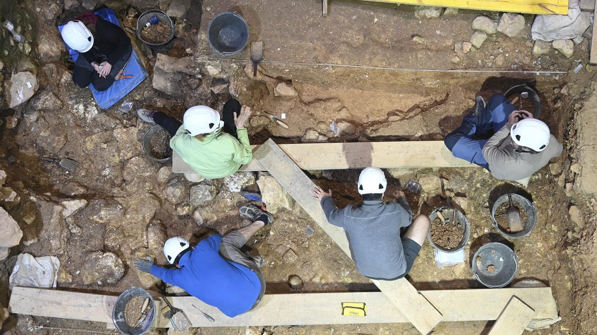 Trabajo en la sierra de Atapuerca.