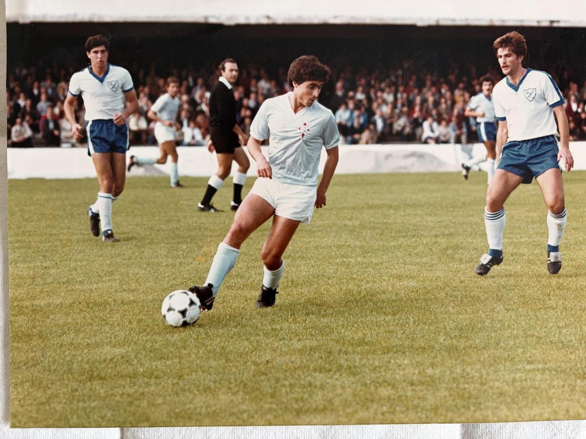 Mercader, durant un partit amb el Celta contra el Linares