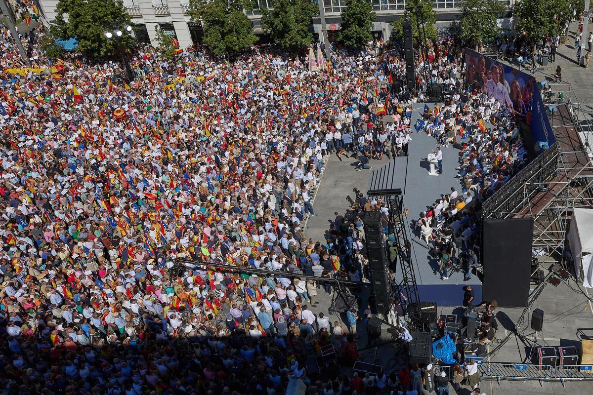 La manifestación contra la amnistía en Madrid