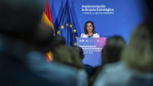 La ministra de Defensa, Margarita Robles, en un acto en Toledo.