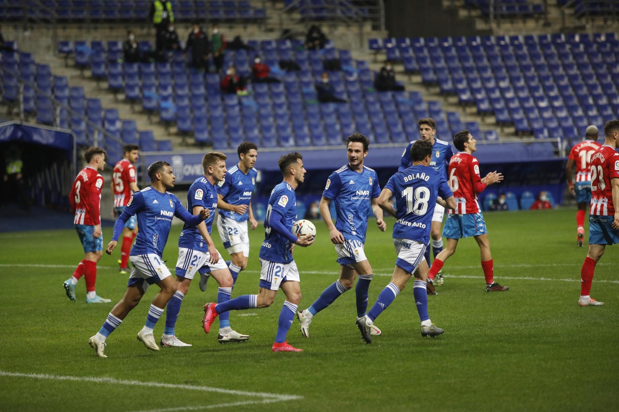 El partido entre el Oviedo y el Lugo, en imágenes