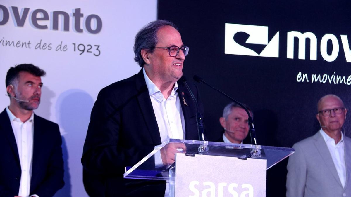 El presidente de la Generalitat, Quim Torra, en la inauguración de Moventia en Terrassa.