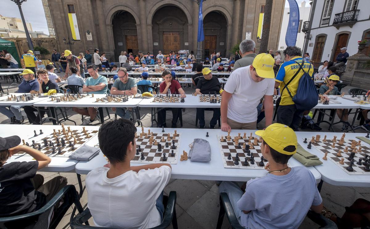 Simultánea de ajedrez en Vegueta, en Las Palmas de Gran Canaria