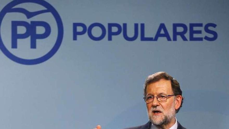 Intervención de ayer de Mariano Rajoy. // Efe