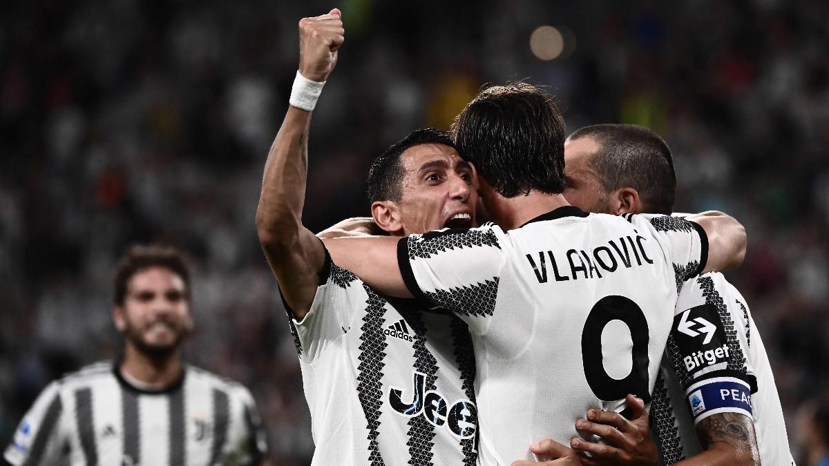 Di María y Vlahovic, celebrando un gol