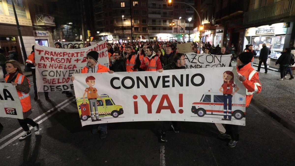 Manifestación de los trabajadores, en diciembre del año pasado.