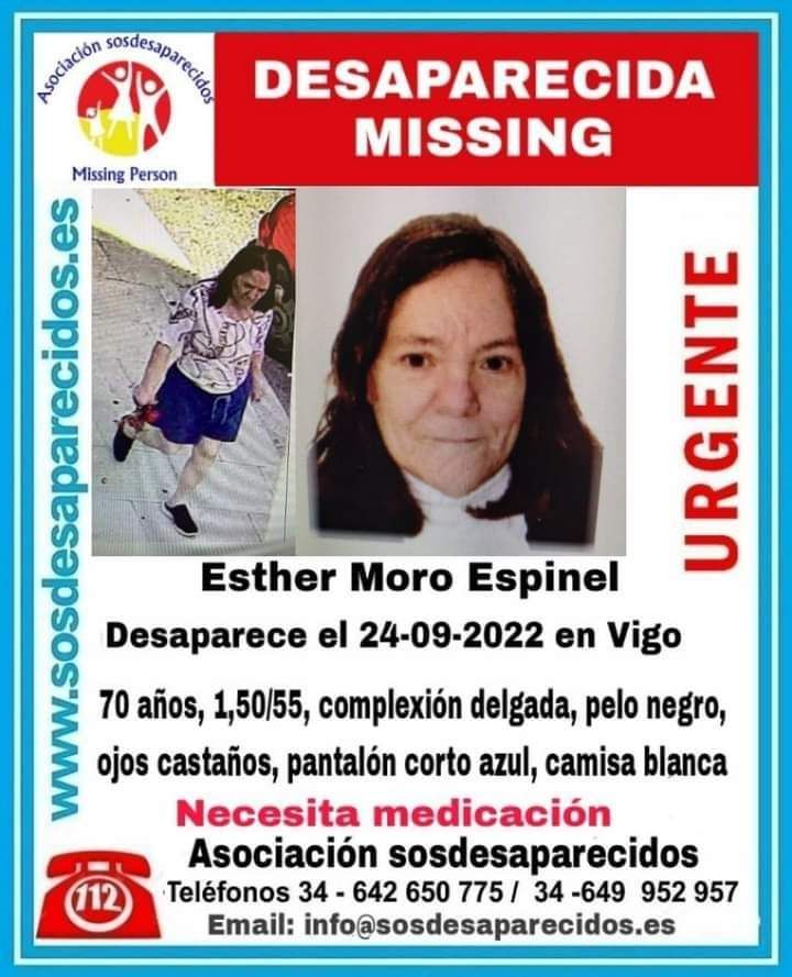 El cártel de SOS Desaparecidos sobre la desaparición de Esther Moro.