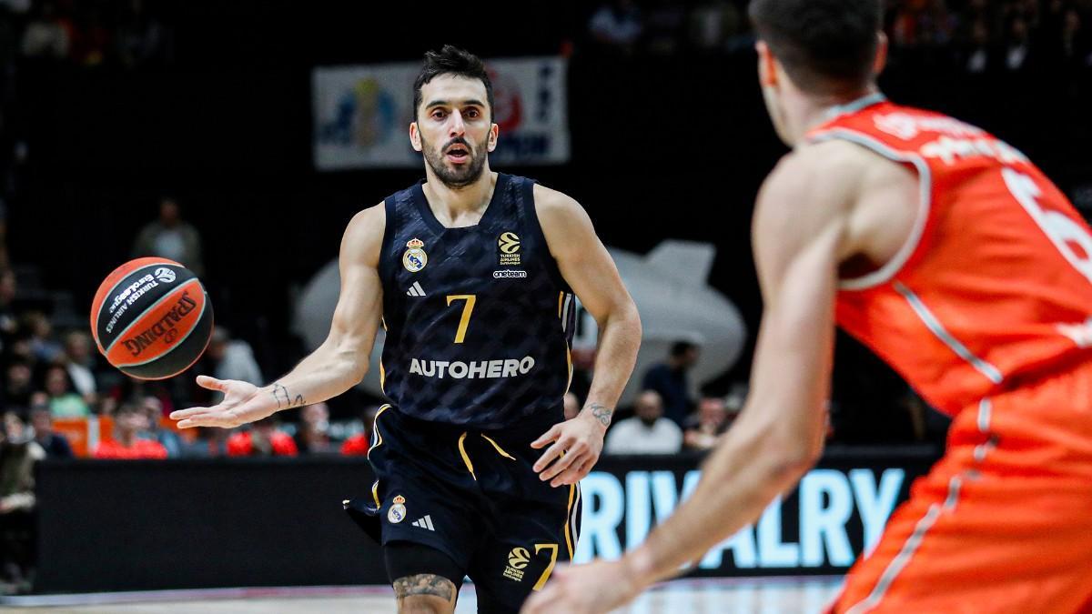 Facundo Campazzo, durante el partido de la Euroliga entre el Real Madrid y el Valencia Basket