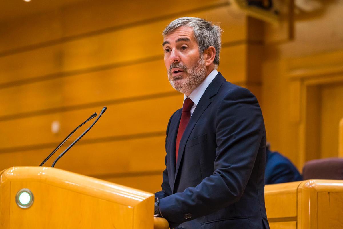 Fernando Clavijo, secretario general de Coalición Canaria, durante una comparecencia en el Senado.