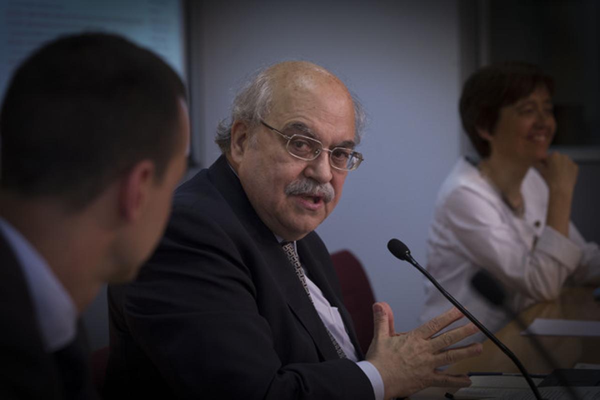 El conseller Mas-Colell dijous en la presentació de les balances fiscals.