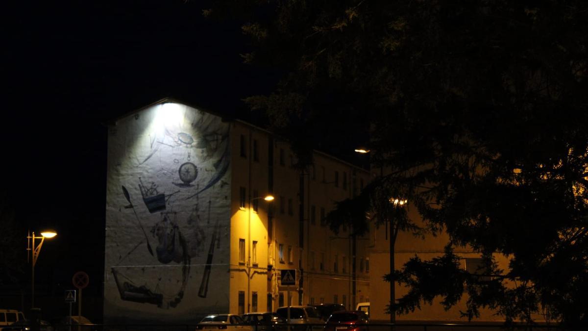 Mural &#039;Alegoría de la educación&#039;, con motivo del I Congreso Nacional de Educación de Calle de Zamora, en la calle Río Conejos.