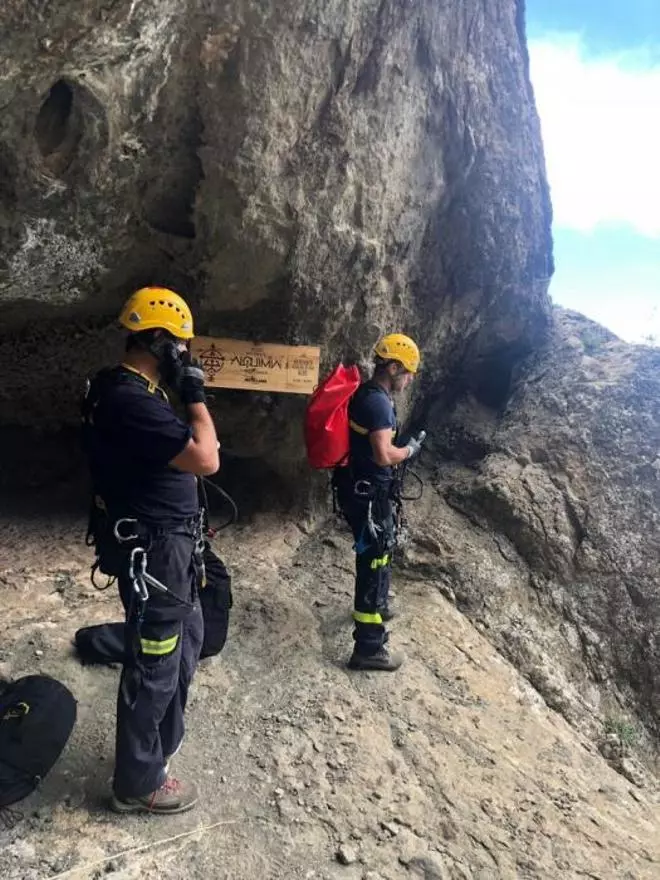 Rescate de un escalador en Ayacata (Gran Canaria)