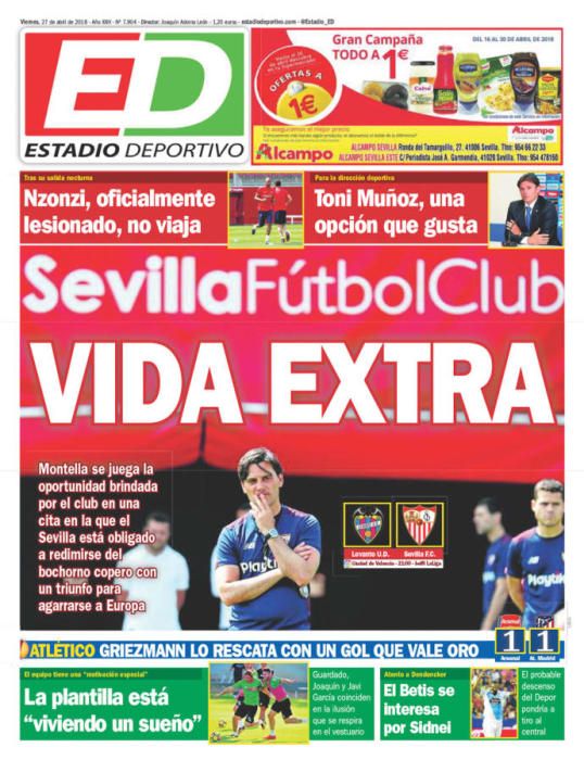 Portadas deportivas del viernes 27 de abril