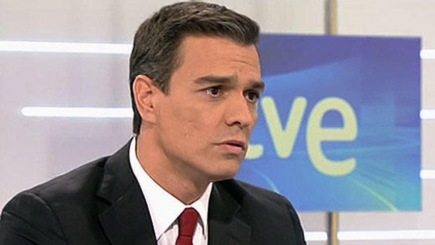 Pedro Sánchez, durante de la entrevista.