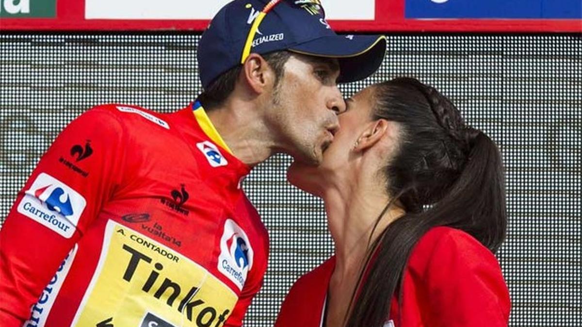 Contador, un habitual en el podio de la Vuelta