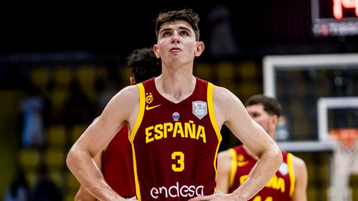 Sergio de Larrea, durante el partido ante Italia
