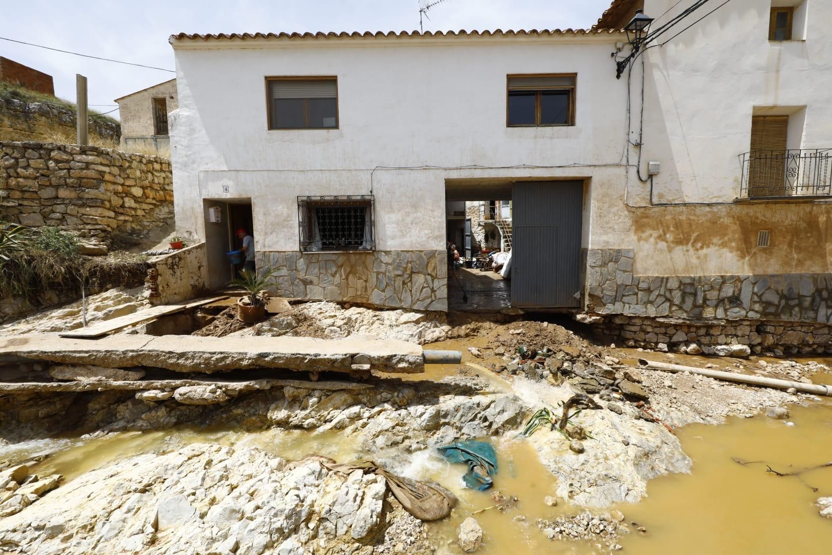 En imágenes | Así han quedado Azuara, Herrera y Villar tras la tormenta de este viernes