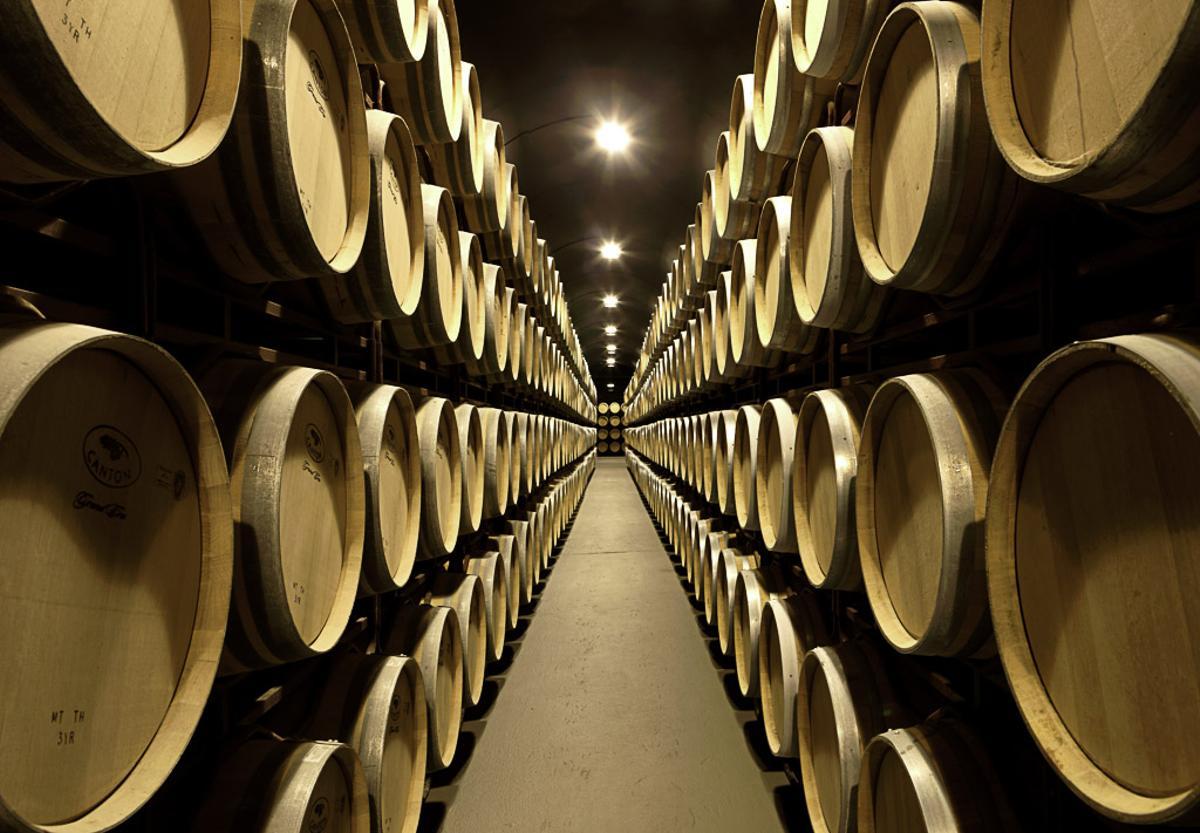 Sala de Barricas de Bodegas Cosme Palacio.