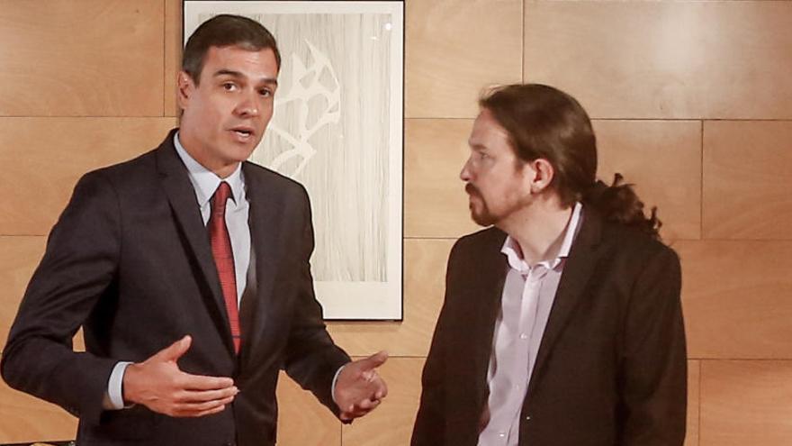 Una imagen de Pedro Sánchez y Pablo Iglesias.