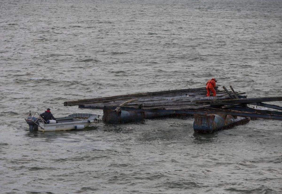 El arriesgado rescate de una batea. |  Iñaki Abella