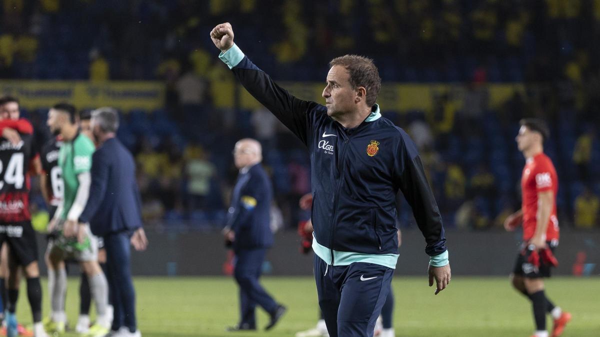 Jagoba Arrasate celebrando la victoria ante Las Palmas