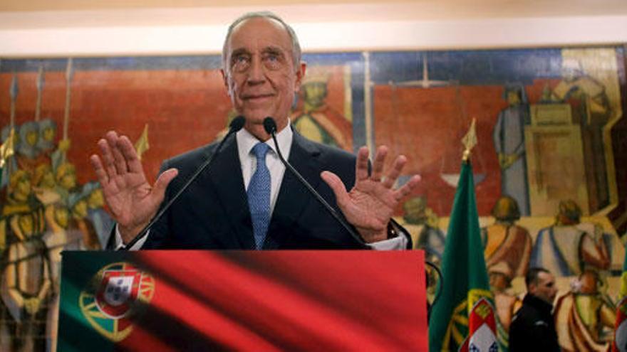 Marcelo Rebelo de Sousa, tras su victoria.