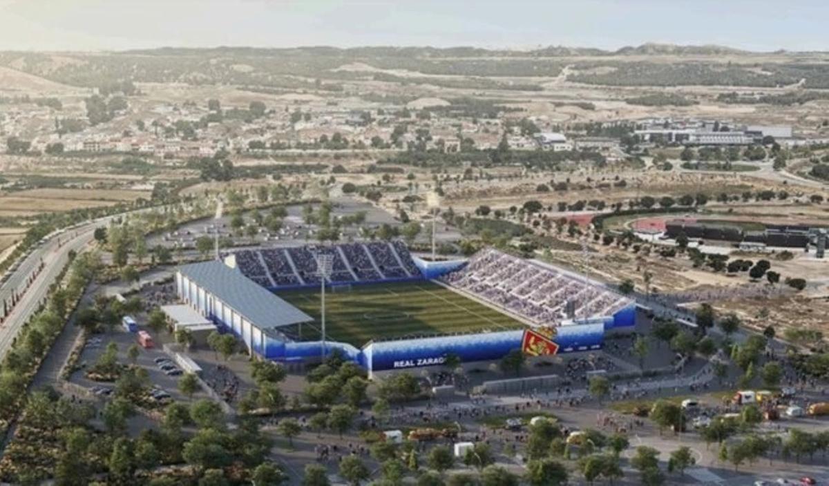 Recreación del estadio modular del Real Zaragoza.