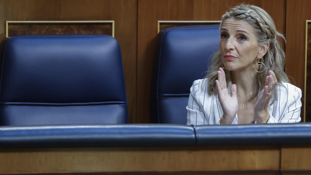 Yolanda Díaz en el Congreso de los Diputados.