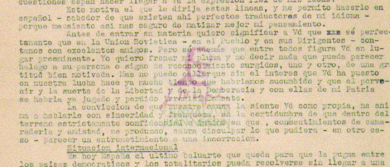 Carta de Negrín a Stalin