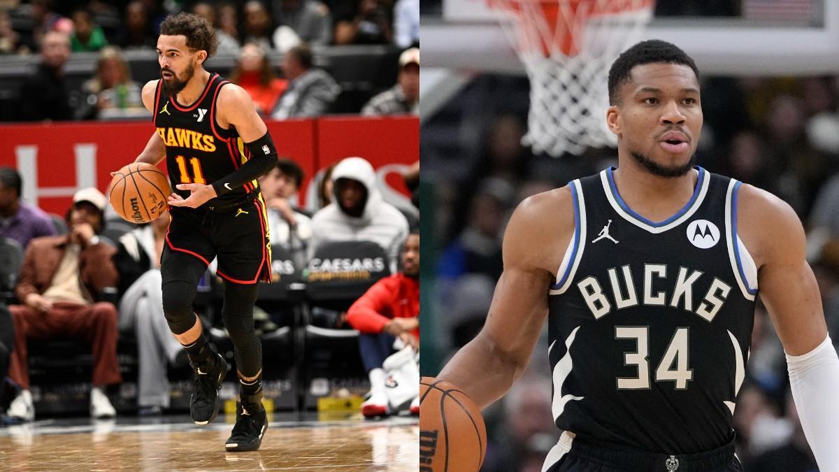 Trae Young y Giannis Antetokounmpo