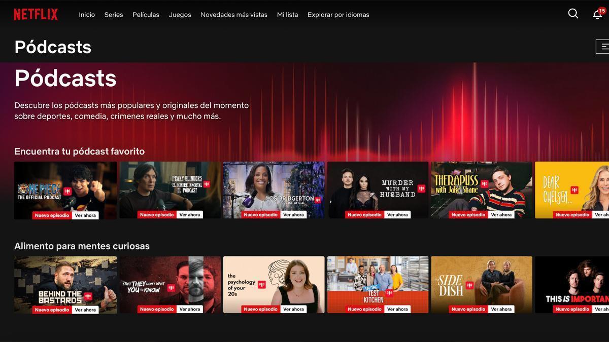 Categoría de pódcasts.