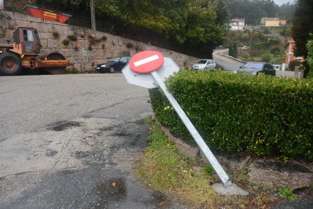 Efectos del temporal en A Cerradiña, en O Morrazo.