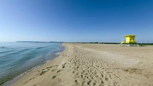 La platja on ha mort la darrera víctima ofegada, can Marinet, a Sant Pere Pescador.